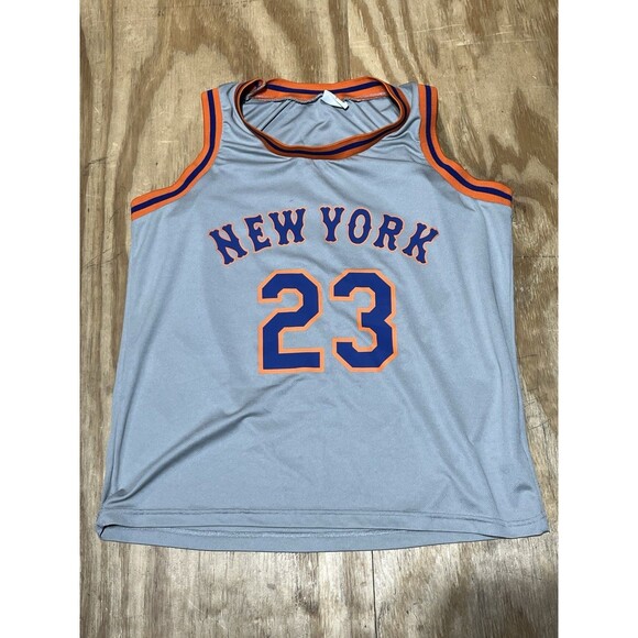 New York Mets Basketball Jersey Mens Large Gray Pullover @M2 - Picture 1 of 7